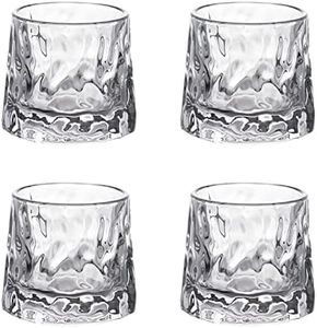 TOLASTO Whiskey Glasses Set of 4, Whiskey Glass Gift Set for Men, 5.5 oz Old Fashioned Crystal Bourbon Glass Rocks Glass Cocktail Tumbler Glasses Set