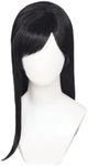 Anime Game Final Fantasy VII Cosplay Wig, Black Long Straight Hair for Tifa Lockhart, Role Play Halloween Props Accessories with Wig Cap