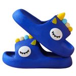 Uber World Unisex-Child Kids Rainy Monsoon Flip-Flop Sliders Soft Comfortable Indoor & Outdoor Slippers Stylish Non-Slip Slide Home Casual Cool Cartoon Cute House Chappals for Boys & Girls Blue