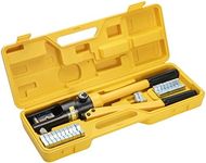 HSEAMALL 16Tons Hydraulic Crimping Tool 13 Dies, Electric Battery Cable Wire Lug Terminal Hydraulic Crimper 8-300mm²