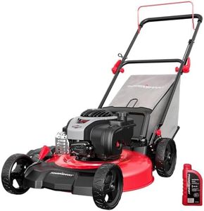 PowerSmart 21-Inch 3-in-1 Gas Push Lawn Mower - 140cc 4-Stroke OHV Engine, 6 Height Adjustments, 1.4 Bushel Grass Catcher