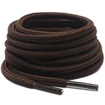 DELELE 2 Pair Round Boot Laces Outdoor Hiking Walking Shoelaces Rope Dual Coloured Striped Shoe Lace Work Shoe Strings, 07 Dark Brown Coffee, 47.24"Inch (120CM)