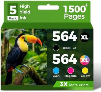 Ankink Remanufactured 564 Ink Cartridges 564XL Combo Pack for HP Printers DeskJet 3500 OfficeJet 4620 PhotoSmart 5510 5520 6510 6520 7510 7520 B8550 C6300 D5400 D7560 (Black Cyan Magenta Yellow, 5PK)