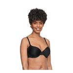 Warner's Women's No Side Effects Seamless Underarm-Smoothing Comfort Underwire Lightly Lined T-Shirt Bra Ra3061a, Black, 38DD