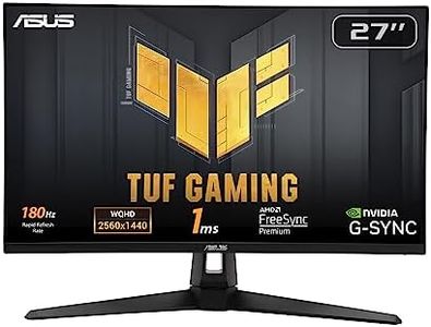 ASUS TUF Gaming VG27AQ3A Gaming Monitor – 27-inch, QHD(2560x1440), 180Hz, Fast IPS, ELMB Sync, 1ms (GTG), Freesync Premium™, G-Sync Compatible, Variable Overdrive, 130% sRGB