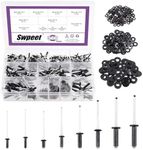 Swpeet 560Pcs Black 3/32" 1/8" 5/32