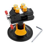 Mesee Universal Mini Drill Press Vise with Suction Cup Rotatable Carving Vise Walnut Clamp 360 Degrees Rotation Table Bench Vice for Jewelry Nuclear Watch Repairing DIY Craft Sculpture Clip On Tool