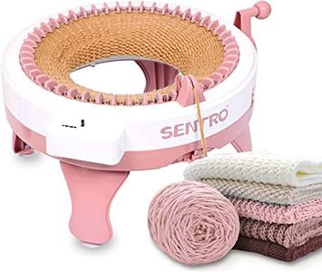 Knitting Machine with Row Counter, 48 Needles Smart Weaving Loom Round Knitting Machines, Knitting Board Rotating Double Knit Loom for Sock/Hat, Weaving Loom for Adults or Kids