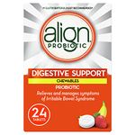 Align Probiotic Digestive Support Chewables, IBS Symptom Relief : Gas, Abdominal Discomfort, Bloating, Helps Healthy Intestinal Flora, Strawberry Banana Flavoured, 24 Count