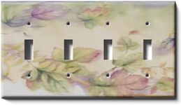 Four Switch Plate - Colorful Leaves Quad Toggle Quad Toggle