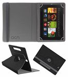 Acm Designer Rotating Leather Flip Case Compatible with Kindle Fire Hd 7 2012 2nd Gen Tablet Cover Stand Black