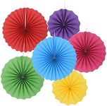 PATIKIL 8"/12"/16" Paper Fans Hanging Decoration, 6 in 1 Set Round Honeycomb Fans for Birthday Wedding Graduation Events Party, Colorful