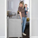 YOOFOR Extendable Gate for Children and Pets 0-140cm for Kids, Aluminium Alloy Chuck, Quiet and One-Handed Operation, for Stairs/Indoor/Hallway/Door, Grey