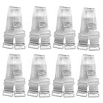 DoHope Clear Invisible Bra Shoulder Strap - Metal Hook w/Plastic Cover, 3/8" 5/8" 3/4" (8 Pairs, Regular - 12mm (1/2"))