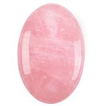Rose Quartz Palm Stone Crystal - Natural Chakra Reiki Polished Healing Love Oval Pocket Worry Stone Crystals for Anxiety Stress Relief Therapy