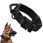 Quality Dog Collar, Adjustable Heavy Duty Nylon Collar with Quick Release Metal Buckle for Small, Medium and Large Dogs (Black)