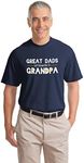 Ann Arbor T-shirt Co. Men's Great Dads Get Promoted to Grandpa Funny Grandfather Humor T-Shirt Medium Navy Blue