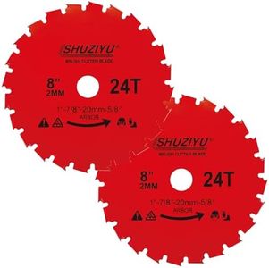 LSHUZIYU, 2-PACK, 8", 200x2mm-24T, Arbor 1" with 7/8"-20-5/8" Washer, Muching blade, Brush Cutter Blade, Trimmer Weed Blade. Eater Blade