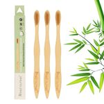 Rfined Routines - Natural Eco-Friendly Wooden Bamboo Toothbrush Soft With Ultra Soft Charcoal Activated Bristles For Adults (Adult White, 3)