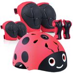 Kids Bike Helmet Set, Toddler Helmet for Boys Girls Age 2-8 8-14 with Knee Elbow Pads Wrist Guards for Bike Skating Skateboard Rollerblading Scooter