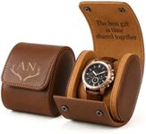 Personalized Leather Travel Watch Case for Men - Custom Watch Holder Rolls