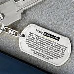 To My Grandson Keychain, Stainless Steel Keychain, Keys Chain Keyring Accessories,Gifts For Men Boys Birthday