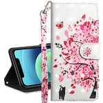 COTDINFOR Compatible with Samsung Galaxy A55 5G Wallet Case Leather with Card Holder Flip case Slim Painted Design with Magnetic and Kickstand Phone Case for Samsung Galaxy A55 5G PU Tree Cat