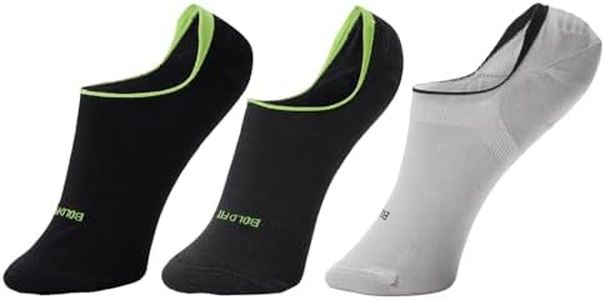 Boldfit No Show Loafer Socks for Men & Women Dry Fit Breathable & Moisture Absorbent Anti-Odour Anti-Slip Grip Low Cut Invisible Fit, Everyday Wear, Multicolor, Pack of 3