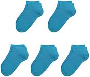 SERISIMPLE Viscose Bamboo School Socks Ankle Super Soft Kids Socks Stretch Cuffs Athletic Socks Odor Anti-odor 5 Pairs (Medium, Ocean blue)