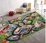 Booooom Jackson Kids Car Rug Play Rug 100x200 cm,Kids Rug Large Road Play Mat Non-Slip Toy Car Rug Kid Carpet for Toddler Boy Children,Car Carpet Area Rug for Kids Bedroom Car Play Room