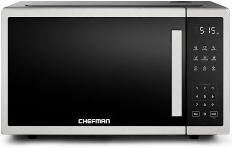 Chefman Countertop Microwave Oven 1.1 Cu. Ft., 1000 Watts with 10 Power Levels, 3 Cooking Presets with One-Touch Express Cook, 2 Defrost Settings, Child Safety Lock, & Mute Button – Stainless Steel