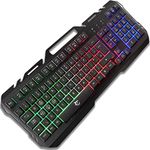 White Shark Gaming Keyboard GK-1923 Gladiator-2 Wired Gaming Keyboard UK Layout- LED RGB Backlit, Metal Framed Gaming Keyboard with Phone Holder, Silent Non-Conflict Membrane Keys PC PS4 Xbox