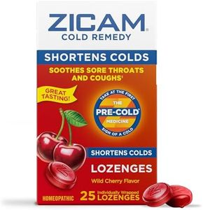 Zicam Cold Remedy Zinc Lozenges, Wild Cherry Flavor, Homeopathic, Soothes Sore Throat and Coughs, Cold Shortening Medicine, Shortens Cold Duration, 25 Count