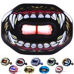 Oral Mart Football Mouth Guard (2024 Fierce Bear) with 3D LipFit Design- No Boil Instant Fit Lip Guard Mouthpiece for Braces - Flag Football Mouthguard Pacifier (Detachable Helmet Strap Included)