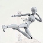 AXITWXIT Action Figures Body-Kun DX & Body-Chan DX PVC Figure Model Drawing for S H Figuarts with Box for Artists (Gray, Female)