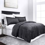 Sleep Restoration Micromink Goose Down Alternative Comforter Set - All Season Hotel Quality Luxury Comforter/Blanket with Shams - King/Cal King - Chocolate