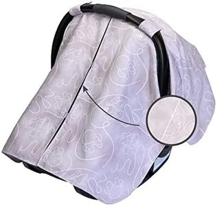 Disney Baby by J.L. Childress Reversible Infant Car Seat Canopy - Shade and Privacy Cover for Baby - Lavender Minnie Mouse