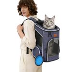 Morpilot Cat Backpack Dog Backpack for Cats and Small Dogs 7 kg, Foldable Pet Backpack with Inner Safety Lead and Shell