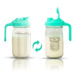 Breast Milk Pitcher for Breastmilk- 32oz Glass Leakproof Breastmilk Storage Container w/Flip-Top Lid- Pour Spout Handle - Breastmilk Pitcher for Fridge- Breast milk storage container for fridge.