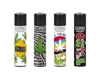 4 X CLIPPER LIGHTERS (WEED TIME)