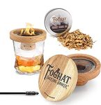 THOUSAND OAKS BARREL Foghat Cocktail Smoker W/ Bourbon Barrel Wood Shavings-Infuse Cocktails, Wine, Whiskey, Cheese, Meats, Dried Fruits, Salt and More!-Smoking Glass Cloche Accessories