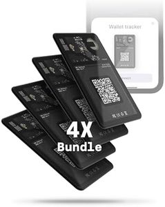 Rolling Square Aircard Wallet Tracker - Bluetooth Wallet Finder (4-Pack) Find My Network Compatible with Business Card Feature NFC/QR Code