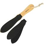 VALNEO Foot File for Hard or Dry Skin - Coarse and Fine Foot Files Made of Rubber Wood - Wooden Paddle Foot Rasp for Callus or Wart Remover w/ 2 Additional Sandpaper Sheets