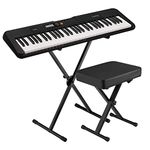 Casio CT-S200 61-Key Premium Keyboard Kit with Stand, Deluxe Bench, & Power Supply - Black