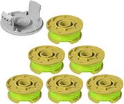 Eyoloty AC80RL3 11ft 0.080" Replacement Trimmer Spool for Ryobi One Plus 18v 24v and 40v Cordless Trimmers Line Refills Weed Wacker Auto-Feed Twist Single Line Parts(6 Spool,1Cap)