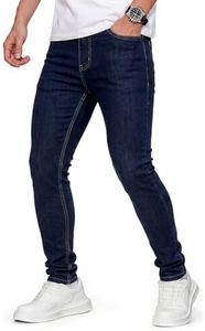 GINITTO Mens Jeans Skinny Dress Jeans for Men Stretch Casual Denim Dark Blue 36