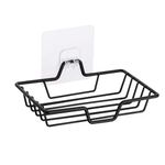 Bar Soap Holder for Shower, Wall Mounted Soap Holder, Stainless Steel Soap Tray, Adhesive Bar Soap Sponge Holder for Bathroom & Kitchen, Black