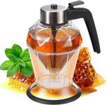 Portible Acrylic Honey Dispenser Jar - Premium No Drip Design, Elegant Diamond Shape with Lid | Durable Acrylic & ABS for Honey & Syrup (1, Diamond)