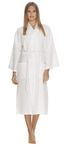 Waffle Robe for Women by BOCA TERRY, Waffle Knit Robe, Long Cotton Kimono Hotel Bathrobe, White 2X (XXL)