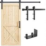 Signstek 152CM/5FT Sliding Door Track Sliding Barn Door Hardware Kit Closet Rail Roller Accessory I Shape Hanger